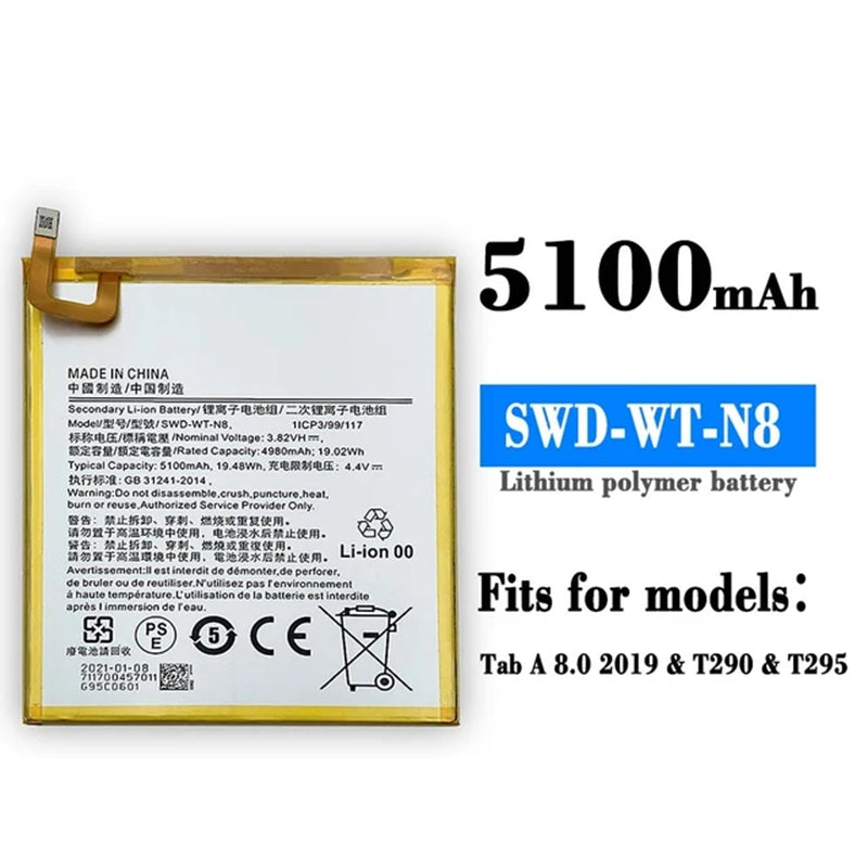 Batterie de remplacement pour tablette Samsung Tab A 8.0 Batterie de remplacement pour tablette Samsung Tab A 8.0